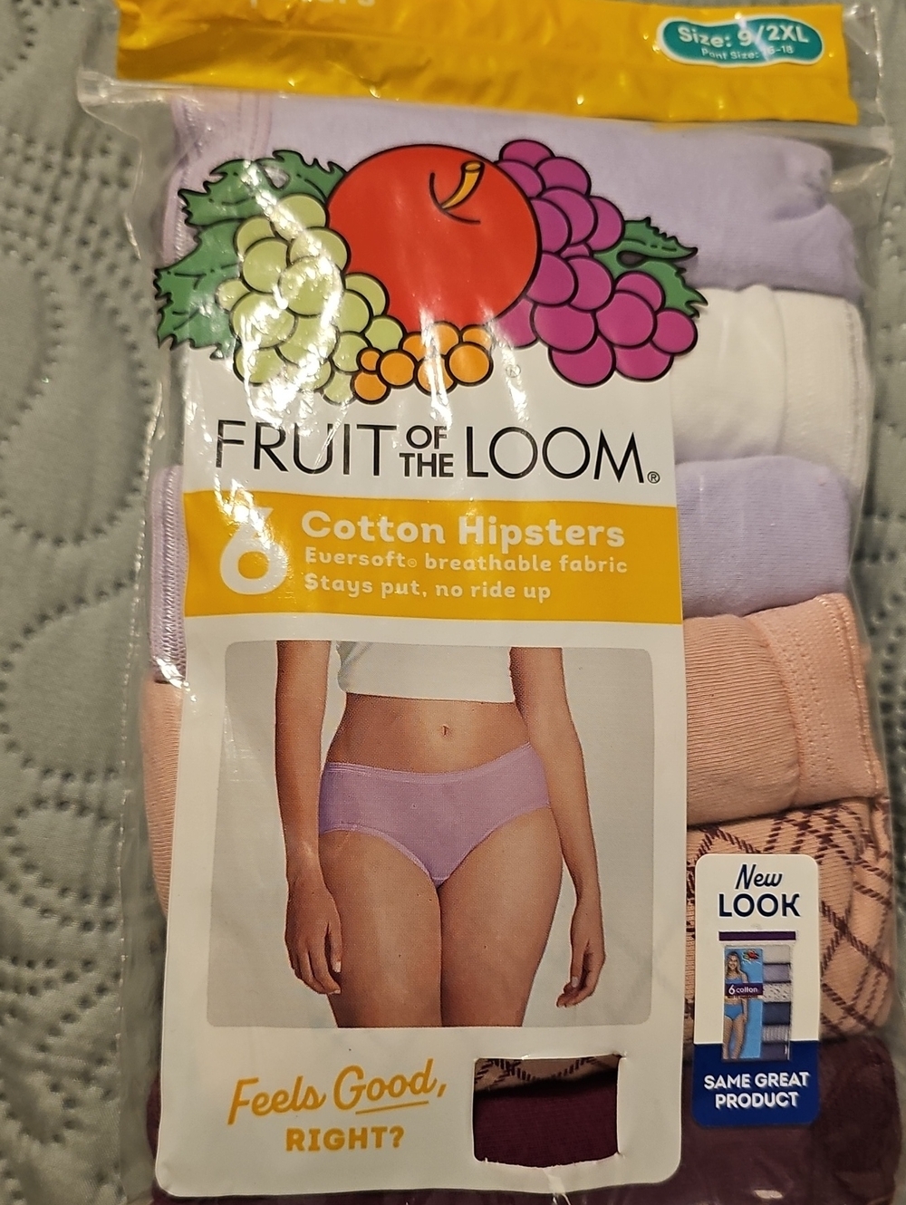 Fruit of the Loom Women's Plus Eversoft Cotton Hipsters /Multi- Color New In Pkg